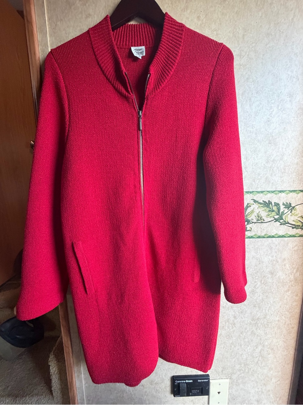 Margaret O’Leary Red Zip-Front Women's Coat Wool Size 2